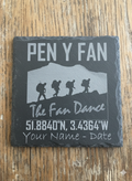Personalised Pen y Fan Fan Dance Slate Coaster