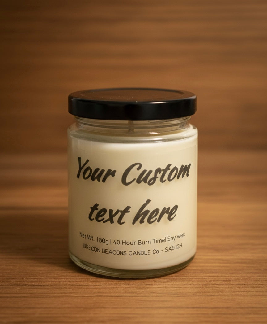 Personalised Candle – Custom Text & Photo | Welsh Handmade Gift