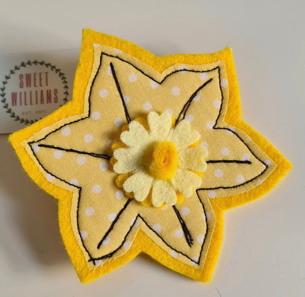 Handmade Daffodil Brooch
