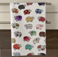 Sheep Welsh Blanket Design Waffle Tea Towel | Moose & Co.