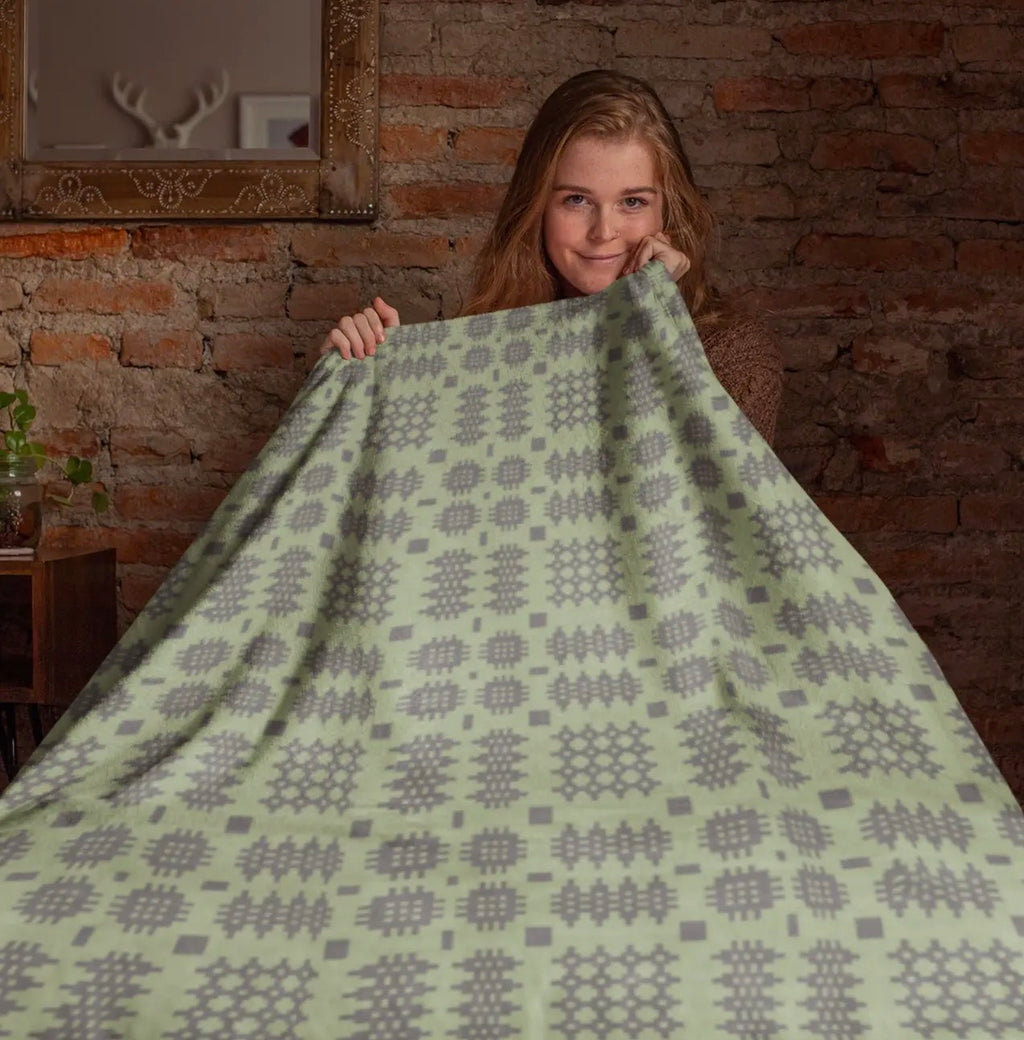 Sage Green Welsh Tapestry Design Throw | Moose & Co.
