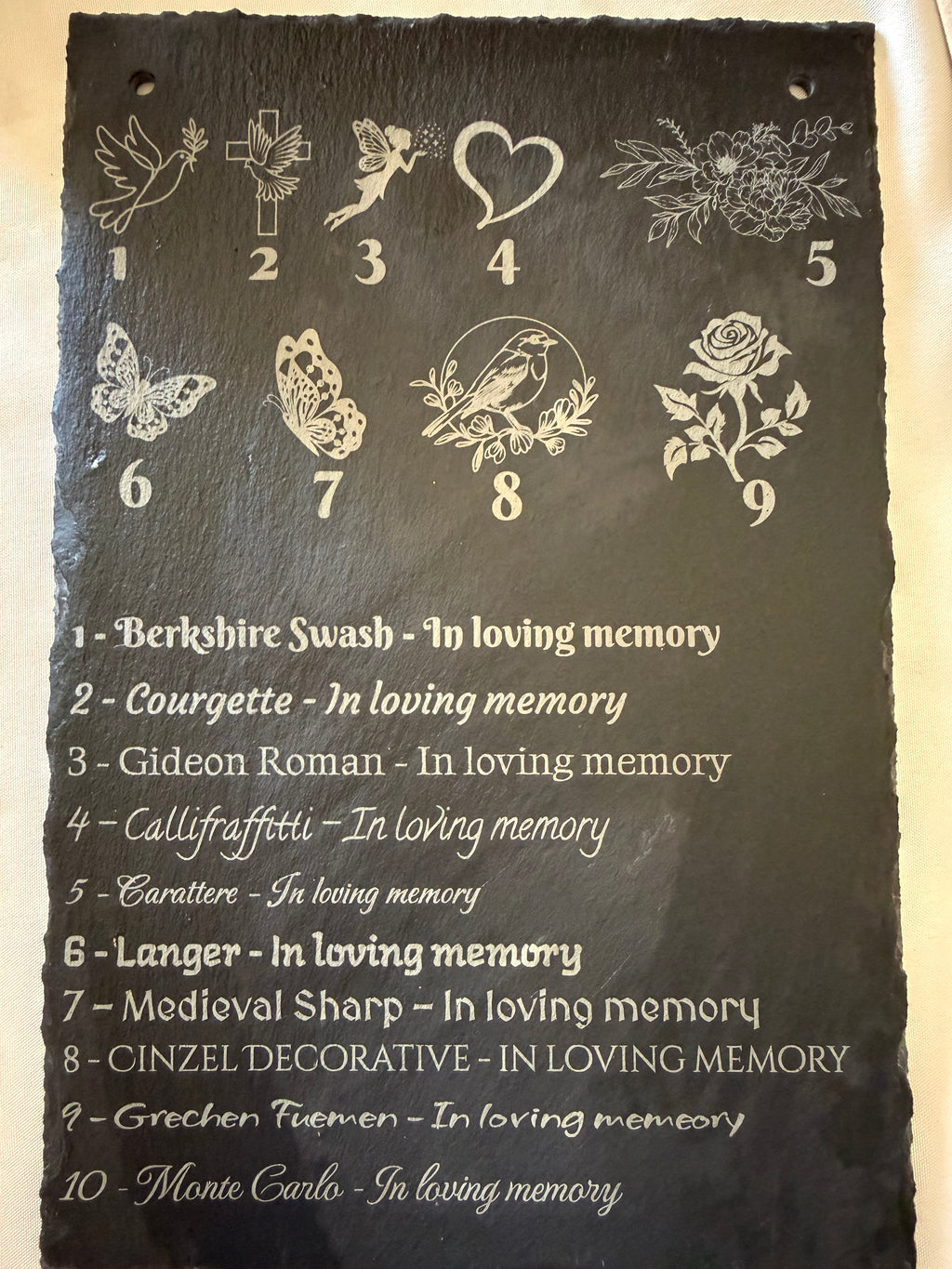 Personalised Memorial Slate | Custom Tribute Gift