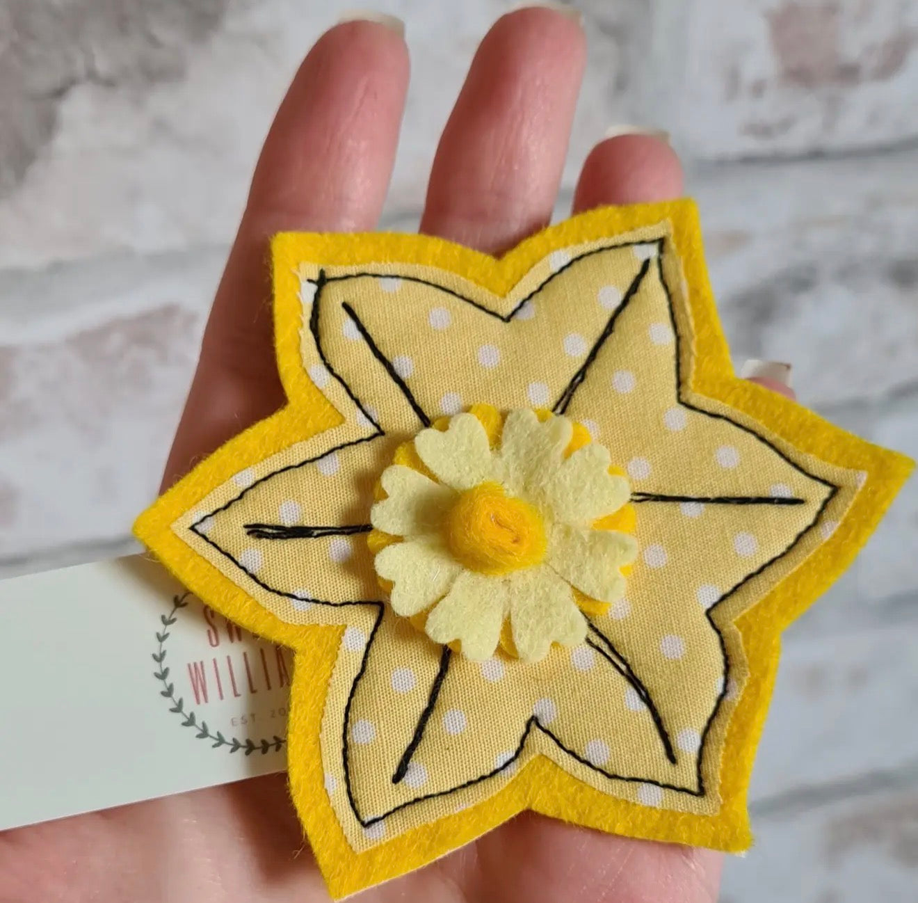 Handmade Daffodil Brooch