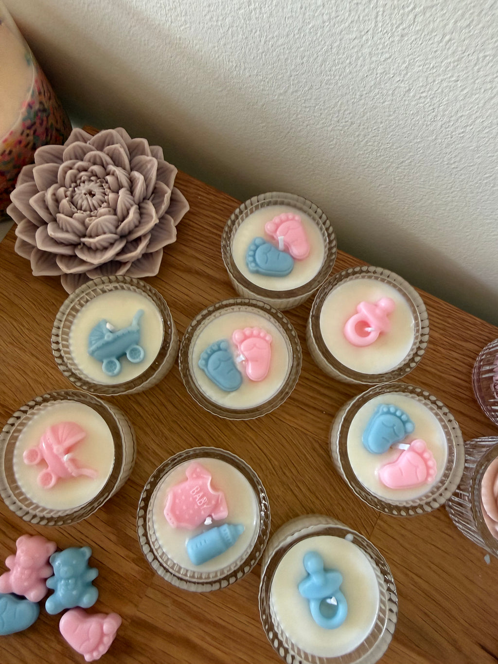 Baby Shower Tea Light Candles | Decorated Gift Set