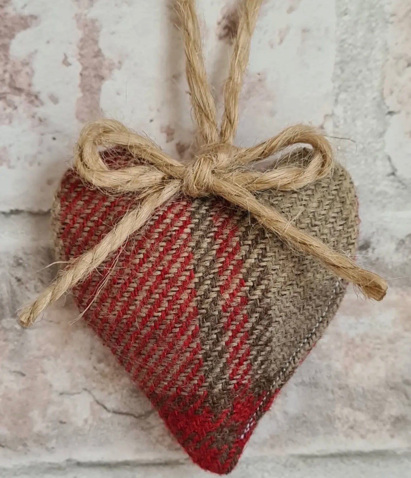 Welsh Tartan Hanging Heart Decoration