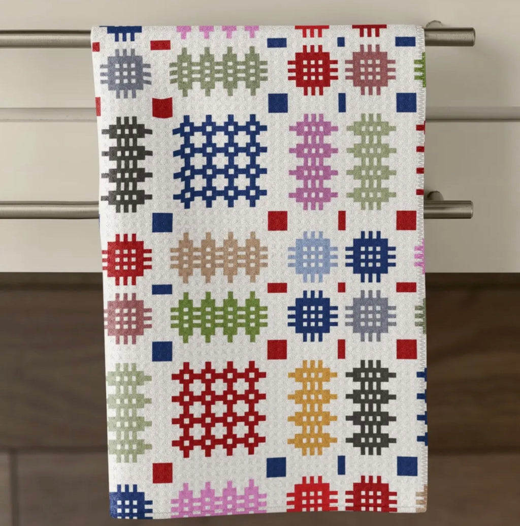 Multi Coloured Welsh Tapestry Waffle Tea Towel | Moose & Co.