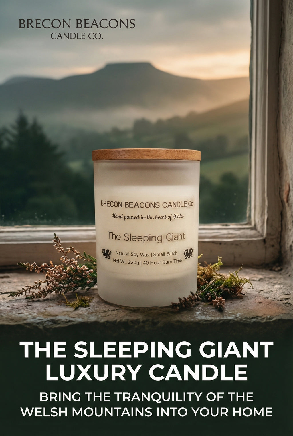 The Sleeping Giant Candle – Relaxing Embrace | Welsh Landmark Collection