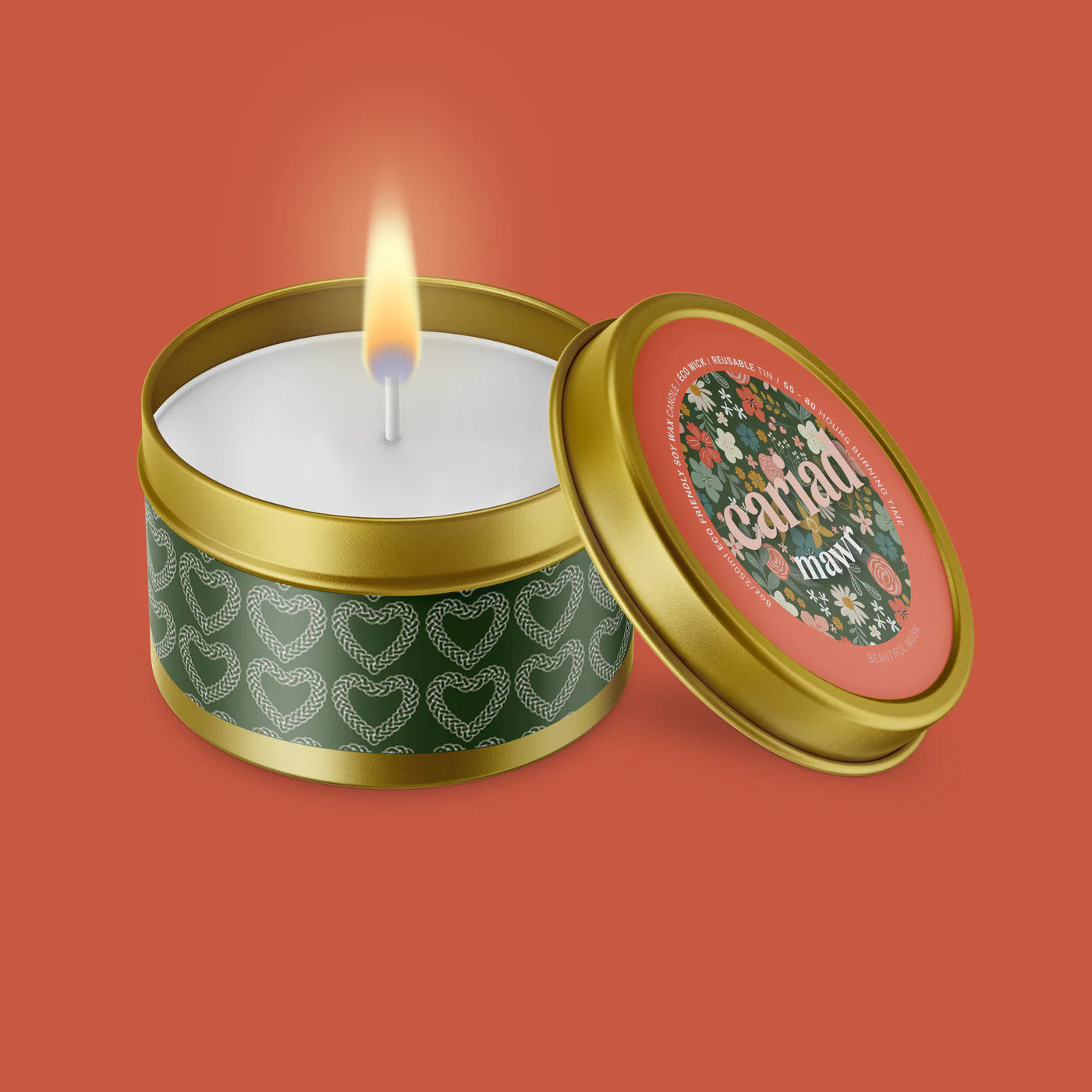 Cariad Mawr Posie Candle – Gold Tin | Max Rocks