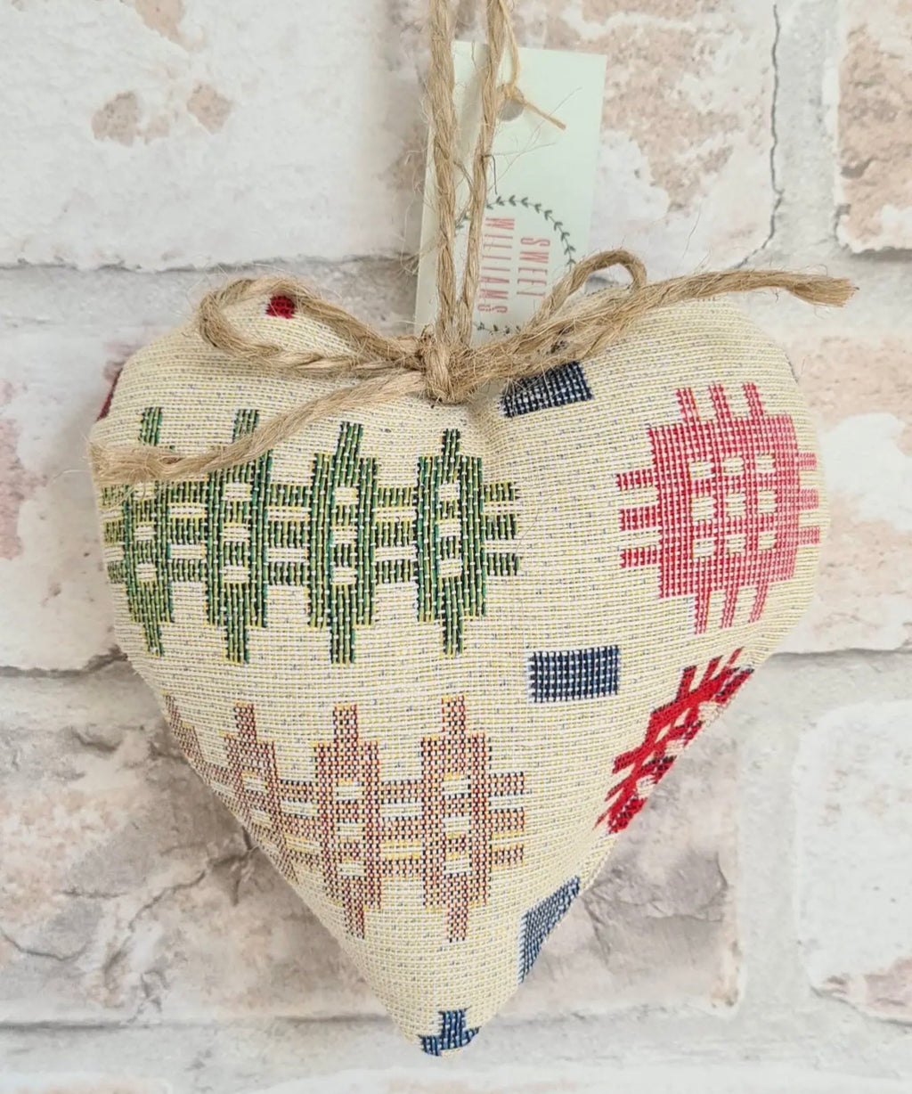 Welsh Blanket Tapestry Cotton Heart | Sweet William