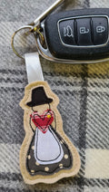 Welsh Lady Fabric Keyring | Sweet William