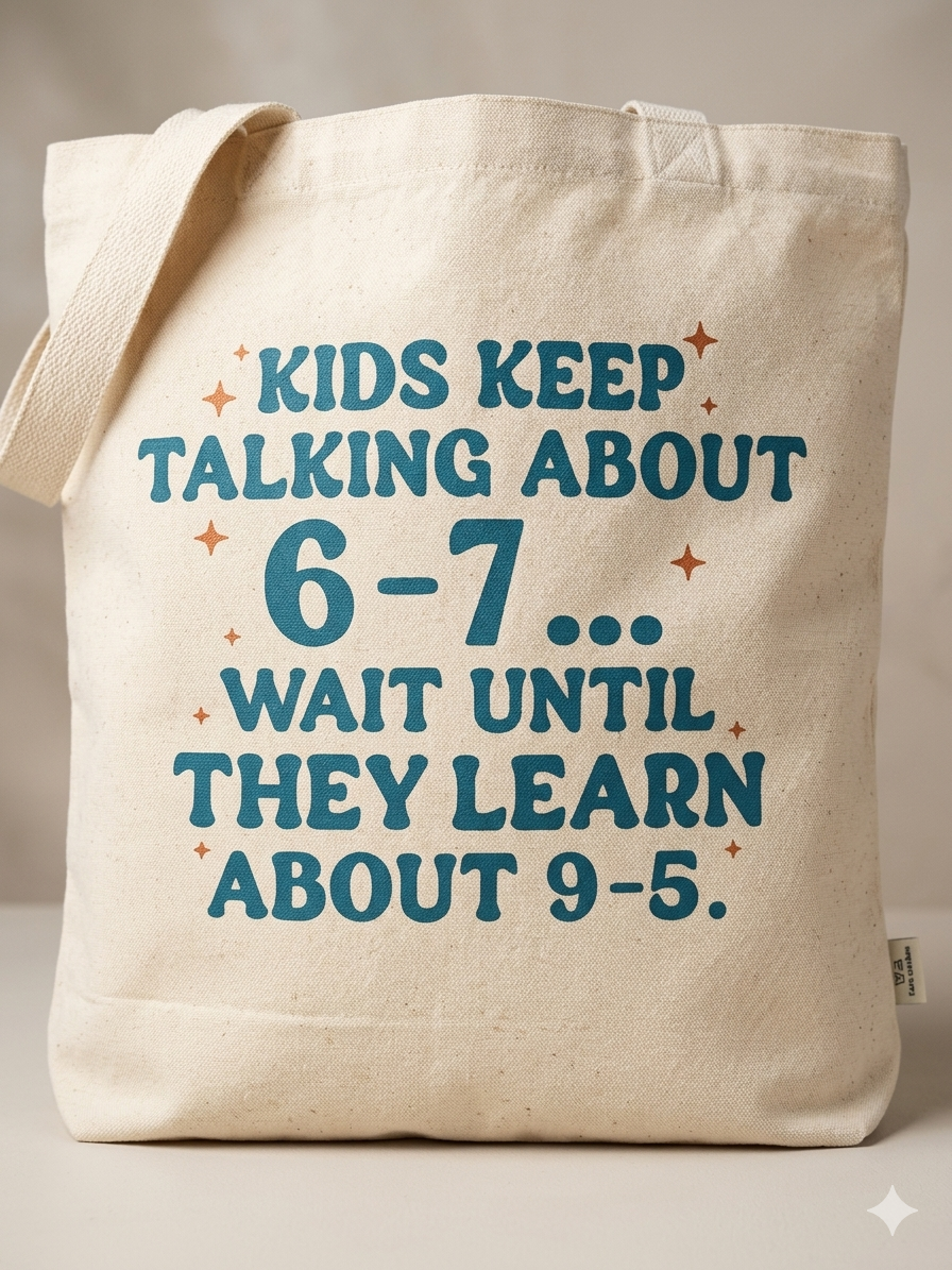 9-5 Novelty Canvas Tote Bag — Funny Gift for Workers